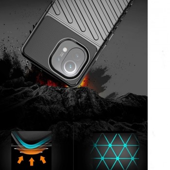 Thunder guminis dėklas - juodas (telefonui Xiaomi Mi 11) Thunder guminis dėklas - juodas (telefonui Xiaomi Mi 11)